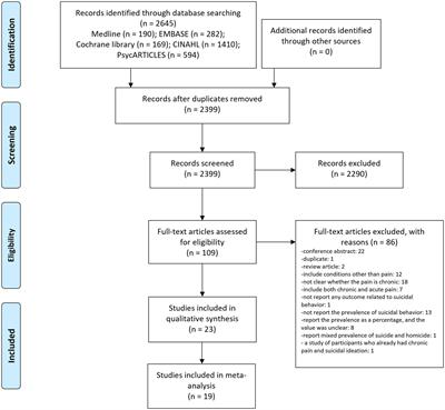 Prevalence of suicidal behavior in patients with chronic pain: a systematic review and meta-analysis of observational studies